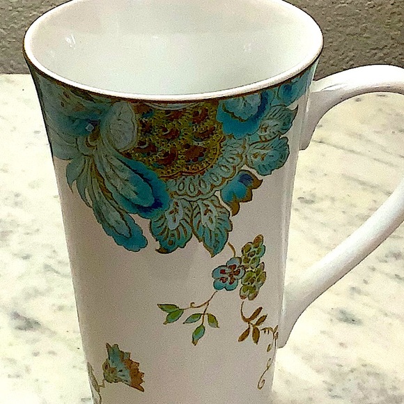 222 FIFTH ELIZA SPRING TURQUOISE LATTE MUG 16 oz NEW PORCELAIN - Picture 5 of 9